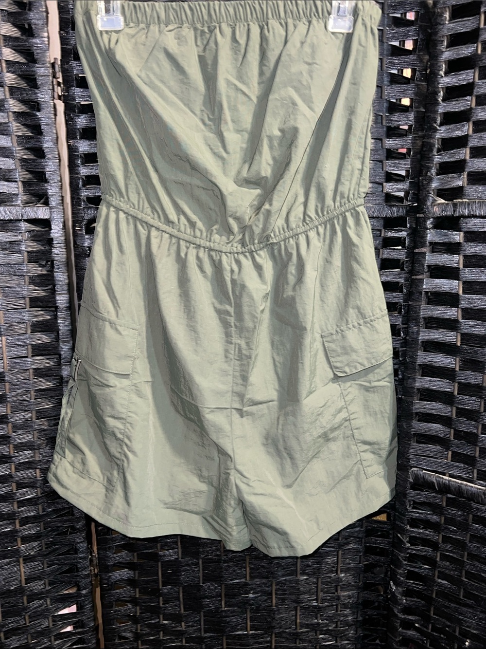 Light Olive Green Women's Cargo romper size M 8-10